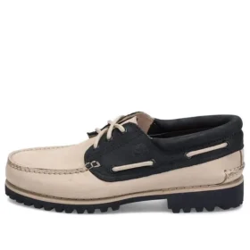3-Eye Lug Handsewn Boat Shoes “Beige”