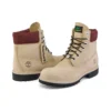 6 Inch Premium Waterproof Boots “Beige Nubuck with Burgundy Collar”