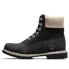 6 Inch Premium Waterproof Boots “Black Nubuck with Beige Corduroy Collar”