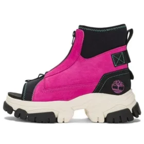 Adley Way Peep Toe Boot Sandals “Very Berry”