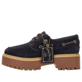 C.F. STEAD Indigo Suede Stone Street Platform Boat Shoes “Dark Blue Suede”