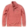 Garment Dye Quarter Zip Sweatshirt “Hot Sauce”