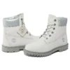 Heritage 6 Inch Boots “White Nubuck and Silver”