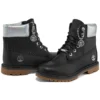 Heritage 6 Inch Waterproof Boots “Black Full Grain with Silver Collar”