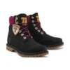 Heritage 6 Inch Waterproof Boots “Black Nubuck with Pink”