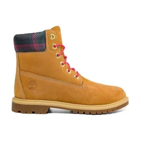 Heritage 6 Inch Waterproof Boots “Wheat Nubuck with Pink Teal Plaid”