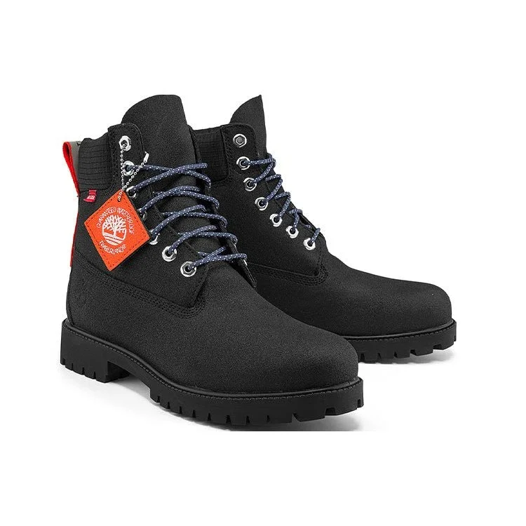 Heritage 6 Inch Waterproof Wide Fit Boots “Black Helcor with Orange”