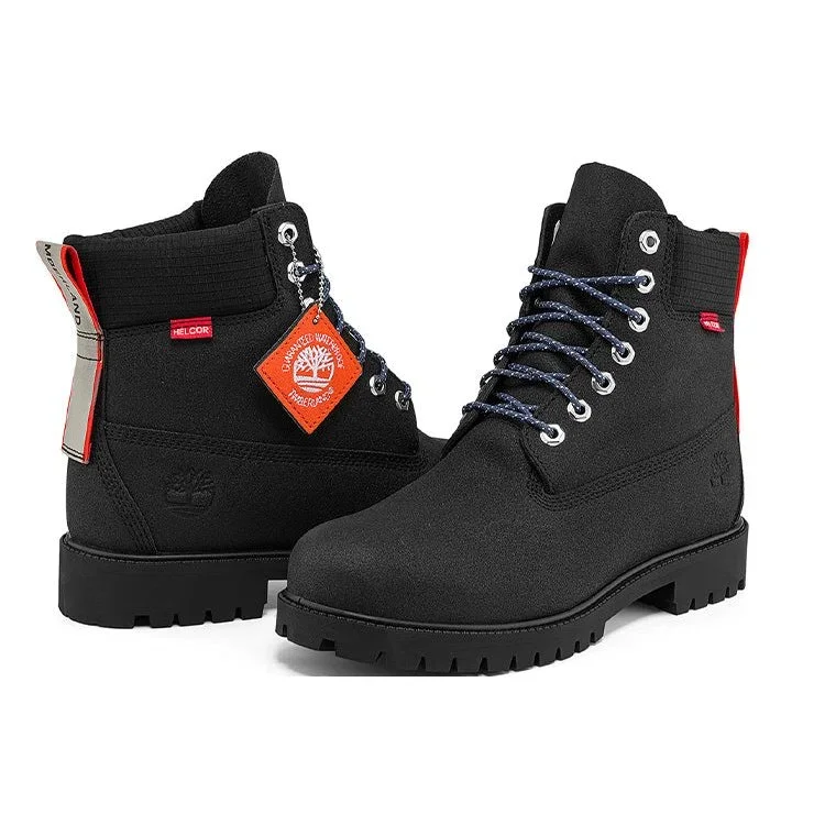 Heritage 6 Inch Waterproof Wide Fit Boots “Black Helcor with Orange”