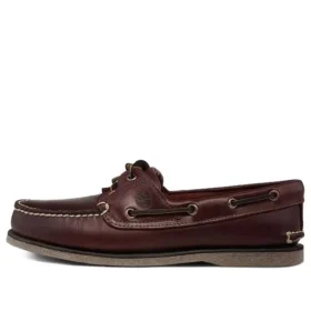 Leather Handmade Boat Shoes Brown