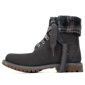 Lindon Woods 6 Inch Waterproof Boot “Dark Grey Nubuck and Black Printed Collar”