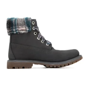 Lindon Woods 6 Inch Waterproof Boot “Dark Grey Nubuck and Black Printed Collar”