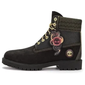 Lunar New Year 6 Inch Lace Up Boots “Black Nubuck”