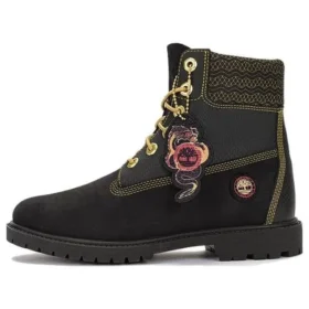 Lunar New Year 6 Inch Lace Up Boots “Black Nubuck”