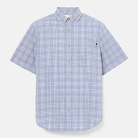 Men’s Checkered Poplin Short-Sleeve Shirt