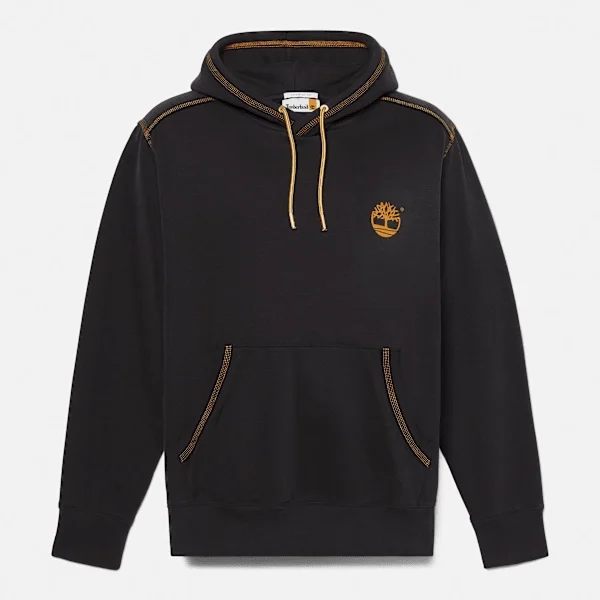 Men’s Contrast Stitch Logo Hoodie – Black Men’s Contrast Stitch Logo Hoodie – Black
