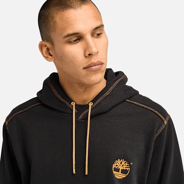 Men’s Contrast Stitch Logo Hoodie – Black Men’s Contrast Stitch Logo Hoodie – Black