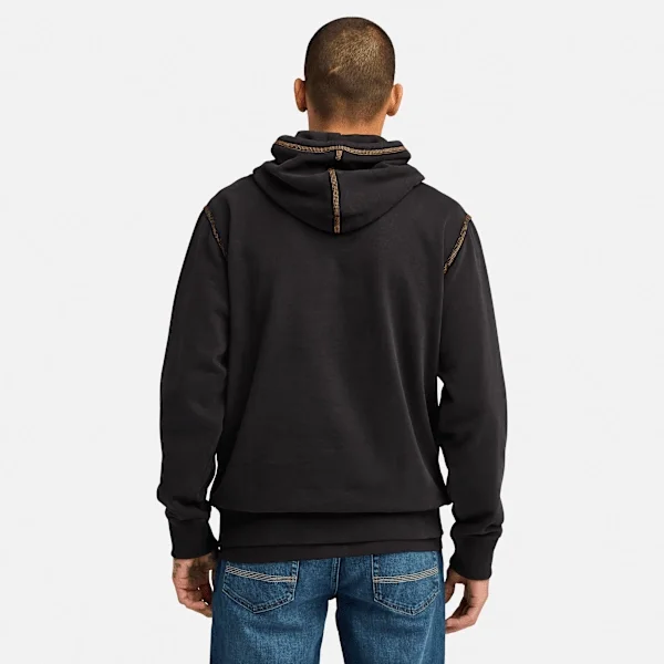 Men’s Contrast Stitch Logo Hoodie – Black Men’s Contrast Stitch Logo Hoodie – Black