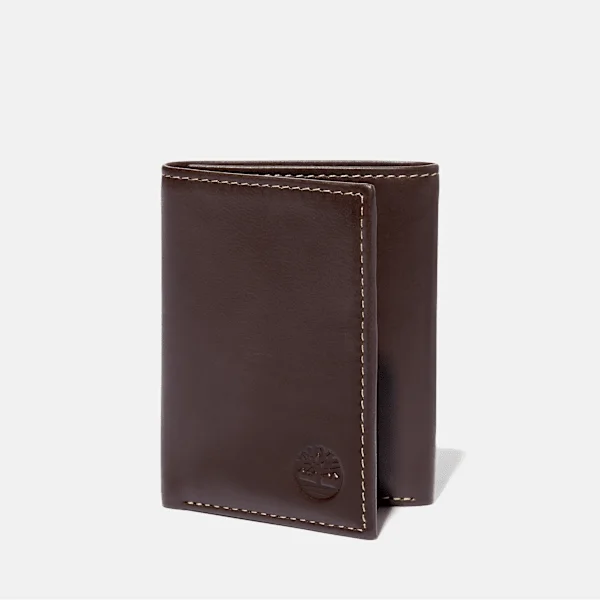 Men’s Smooth Leather Trifold Wallet in Brown Men’s Smooth Leather Trifold Wallet in Brown