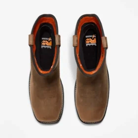 Men’s True Grit Pull-On Comp-Toe Work Boots – Coffee Brown