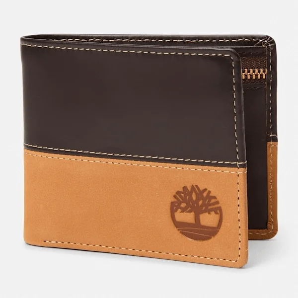Men’s Wheatlock Mixed Leather Passcase with Coin Pocket Men’s Wheatlock Mixed Leather Passcase with Coin Pocket