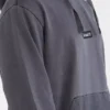 Mixed Media Garment Dye Hoodie “Dark Grey”