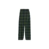 Plaid Print Pants “Olive Green Blue”