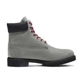 Premium 6 Inch Boots “Grey Nubuck with Red”