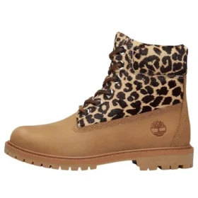 Premium 6 Inch Lace Up Boot “Leopard Print Beige Nubuck”