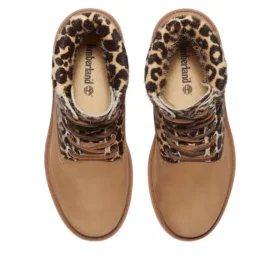 Premium 6 Inch Lace Up Boot “Leopard Print Beige Nubuck”