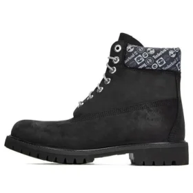 Premium 6 Inch Waterproof Boots “Black and Logo Print”