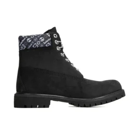 Premium 6 Inch Waterproof Boots “Black and Logo Print”