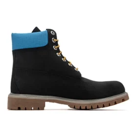 Premium 6 Inch Waterproof Boots “Black Nubuck with Blue”
