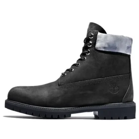 Premium 6 Inch Waterproof Boots “Black Nubuck with Grey Camo Collar”