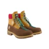Premium 6 Inch Waterproof Boots “Brown Nubuck with Yellow and Red Collar”