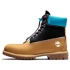 Premium 6 Inch Waterproof Boots “Wheat Nubuck with Black and Blue Collar”
