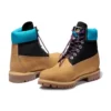 Premium 6 Inch Waterproof Boots “Wheat Nubuck with Black and Blue Collar”