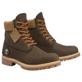 Premium 6 Inch Waterproof “Dark Brown Nubuck Olive”