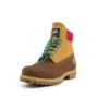 Premium 6 Inch Waterproof Wide Fit Boots “Brown Nubuck with Yellow and Red Collar”