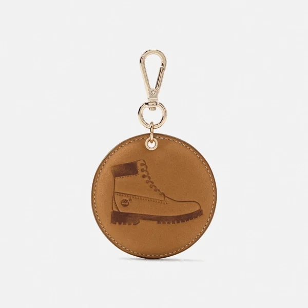 Round 2-Sided Leather Key Ring Round 2-Sided Leather Key Ring