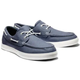 Seneca Bay Mixed Media Boat Shoes “Navy”