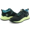 Solar Wave Mixed-Media Sneakers “Black Nubuck with Lime”
