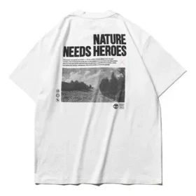 SS20 Earth Pattern Printing Short Sleeve Couple Style White