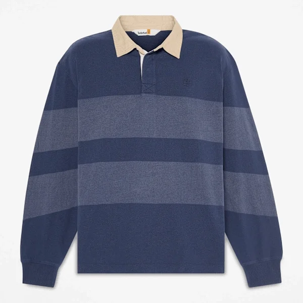 Striped Long-Sleeve Rugby Polo Shirt Striped Long-Sleeve Rugby Polo Shirt