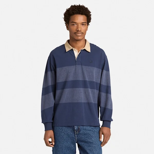 Striped Long-Sleeve Rugby Polo Shirt Striped Long-Sleeve Rugby Polo Shirt