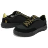 Supaway Leather and Fabric Oxford Trainers “Black with Gold”