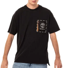 Timberland Casual Loose Round Neck Short Sleeve Black