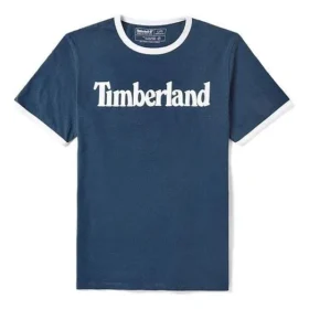 Timberland Casual Round Neck Printing Short Sleeve Blue