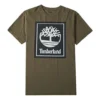 Timberland Casual Round Neck Printing Short Sleeve Green