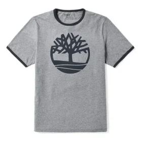 Timberland Logo Printing Short Sleeve Gray