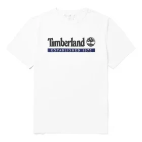 Timberland Logo Printing Short Sleeve White